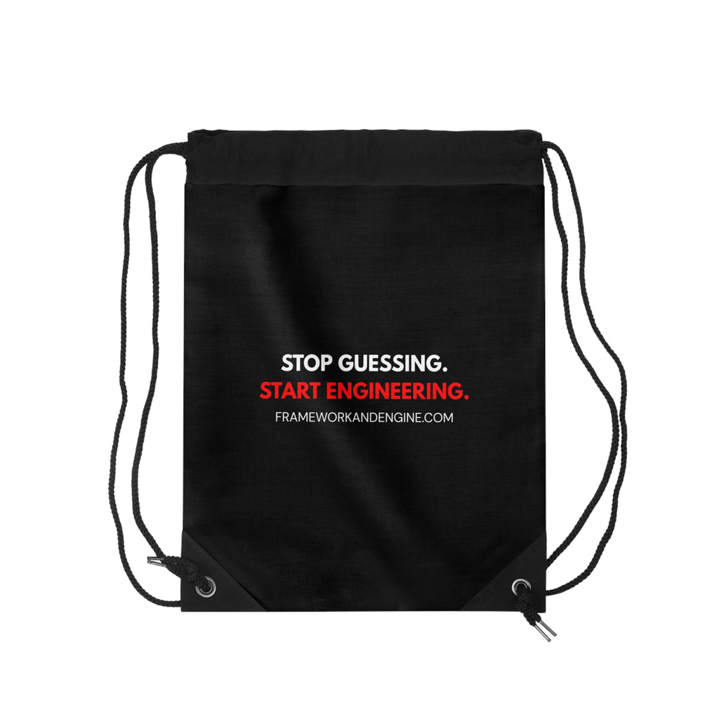 Engineering Drawstring Bag — “Stop Guessing. Start Engineering.” Gym Pack