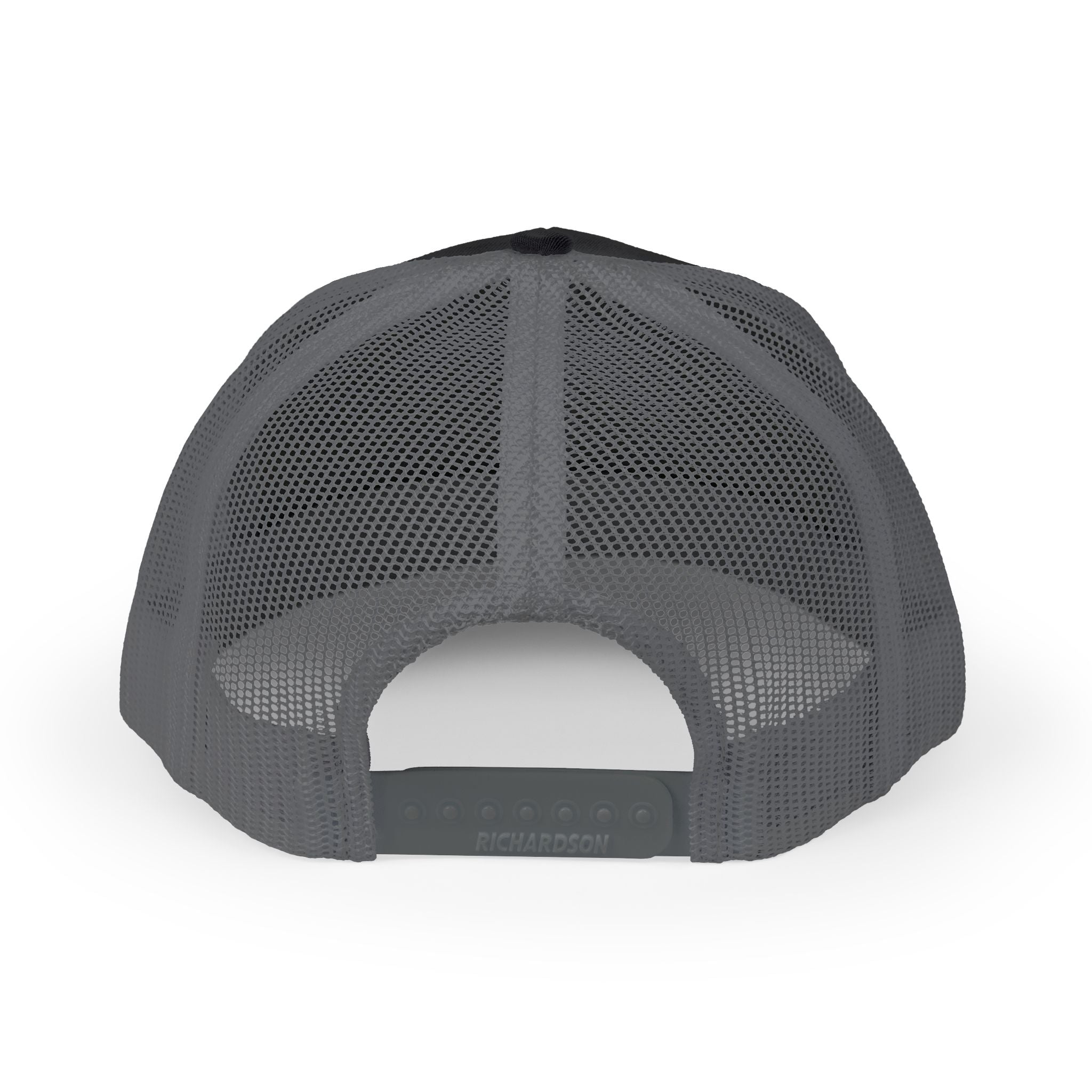 Chevron Shield Trucker Cap — Retro Red Gradient Patch Snapback