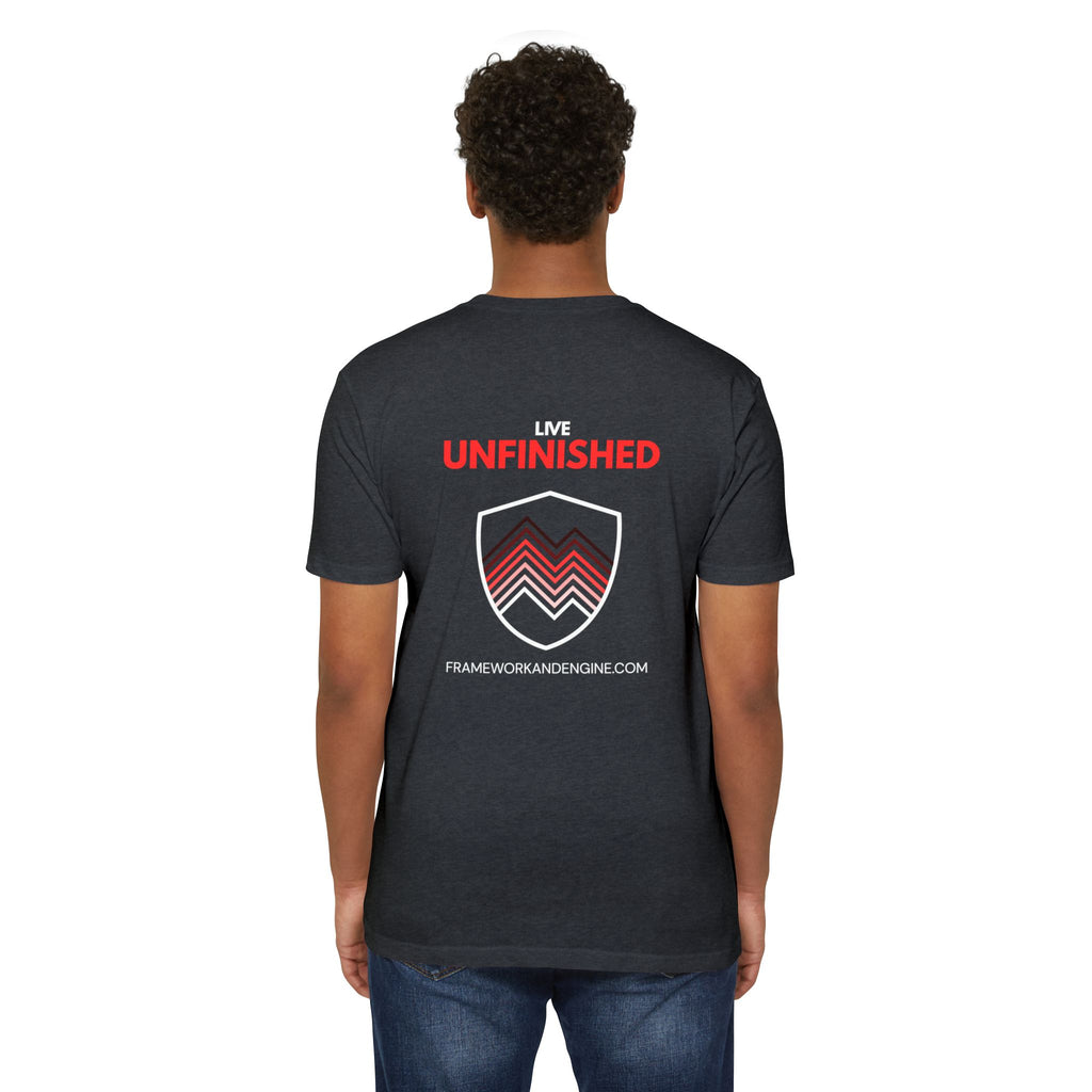 Unfinished Shield Graphic T-Shirt — Live Unfinished Logo Tee