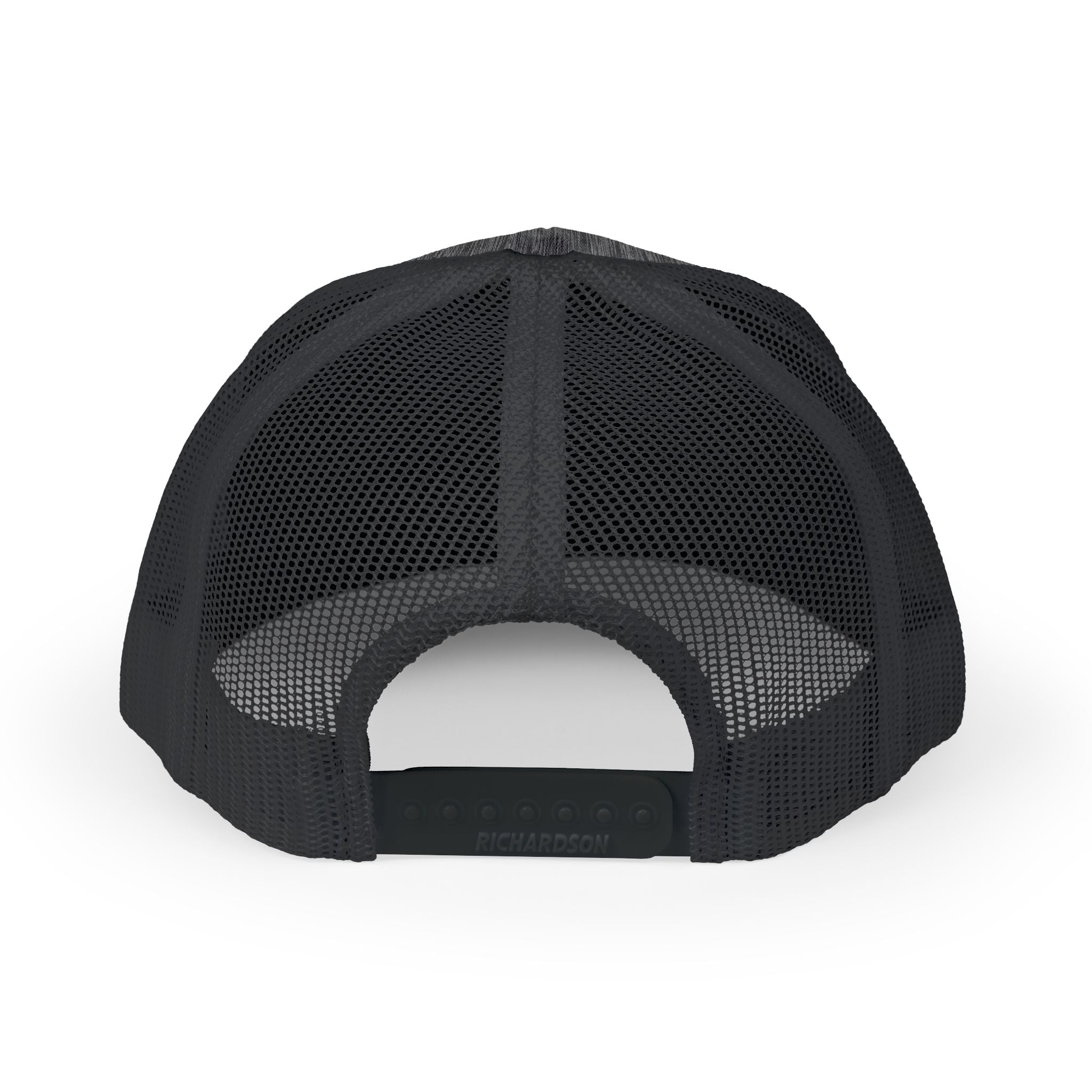 Chevron Shield Trucker Cap — Retro Red Gradient Patch Snapback