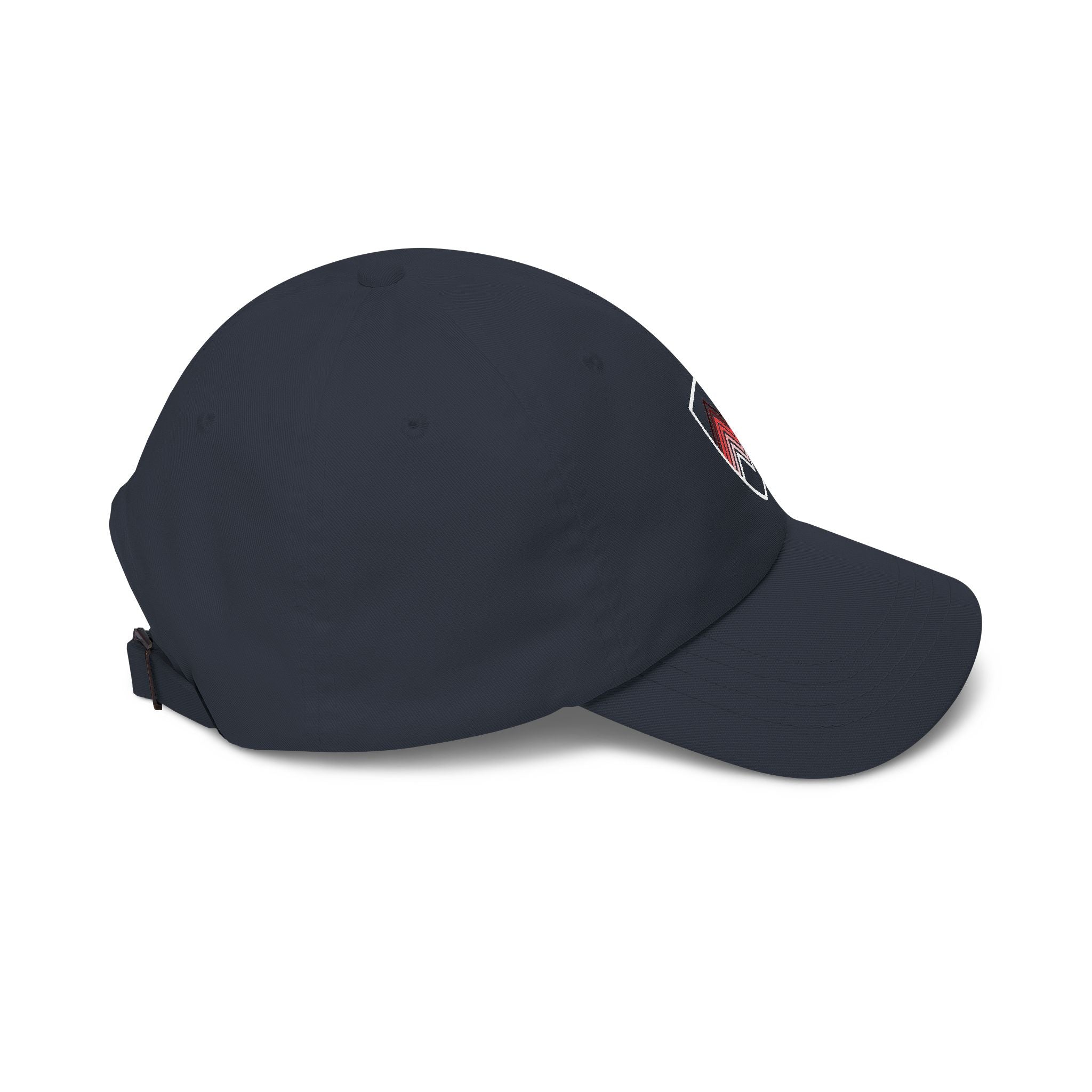 Embroidered Chevron Shield Dad Cap — Casual Tan Baseball Hat