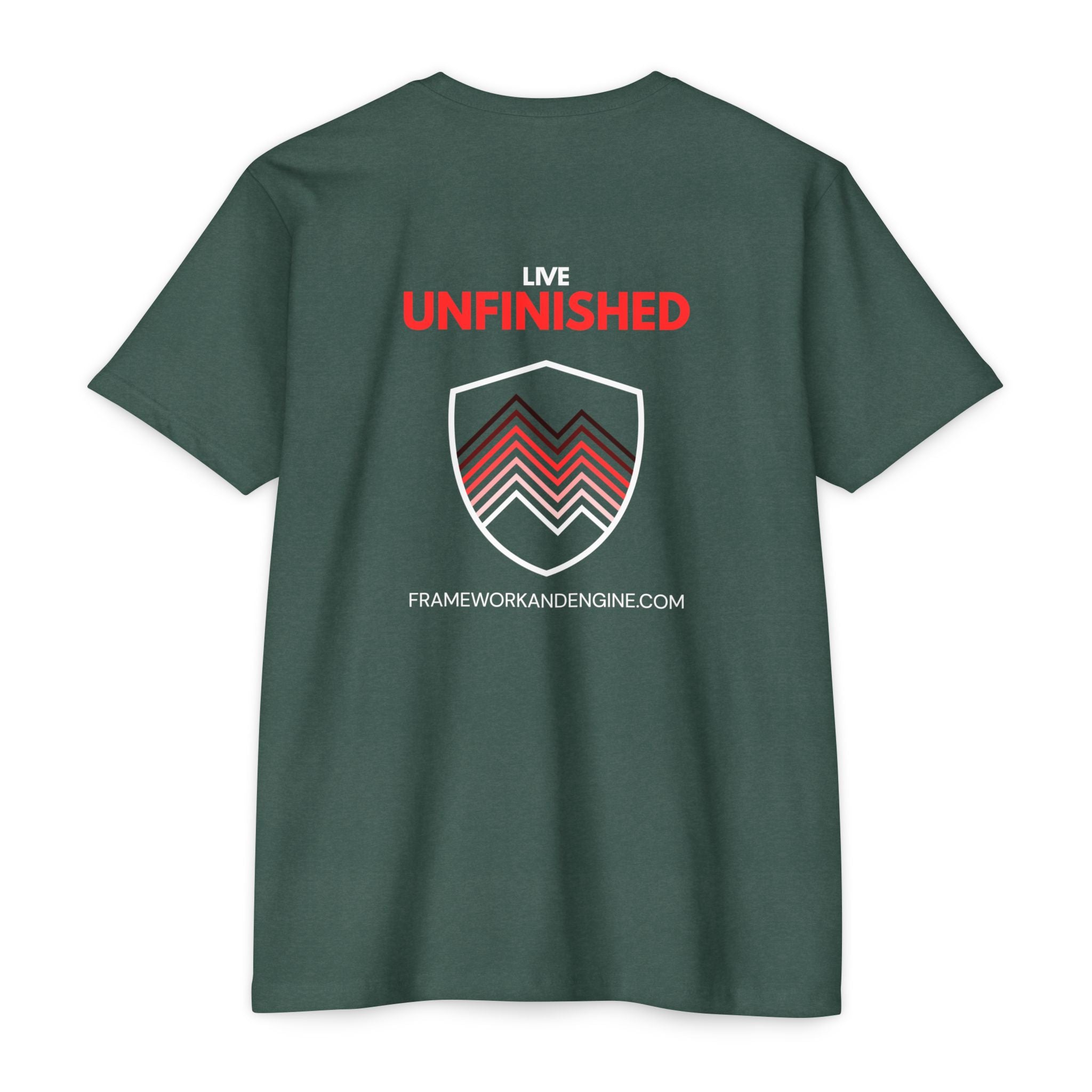 Unfinished Shield Graphic T-Shirt — Live Unfinished Logo Tee