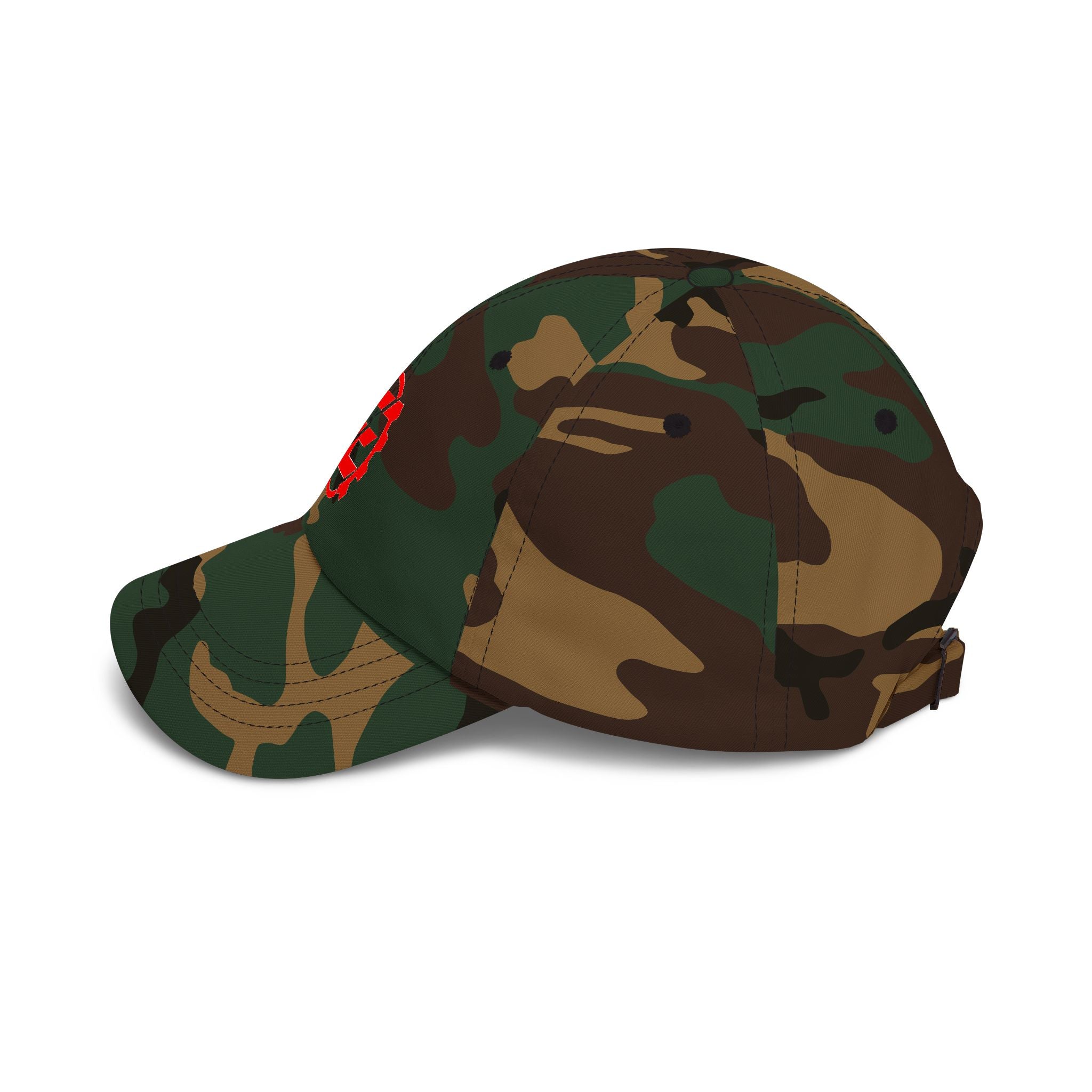 Embroidered Red Gear Logo Dad Cap