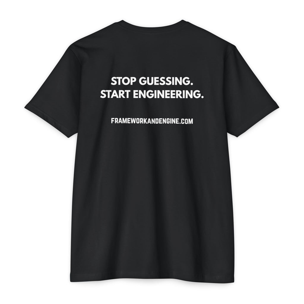 Stop Guessing. Start Engineering. T-Shirt — Motivational Engineering Tee