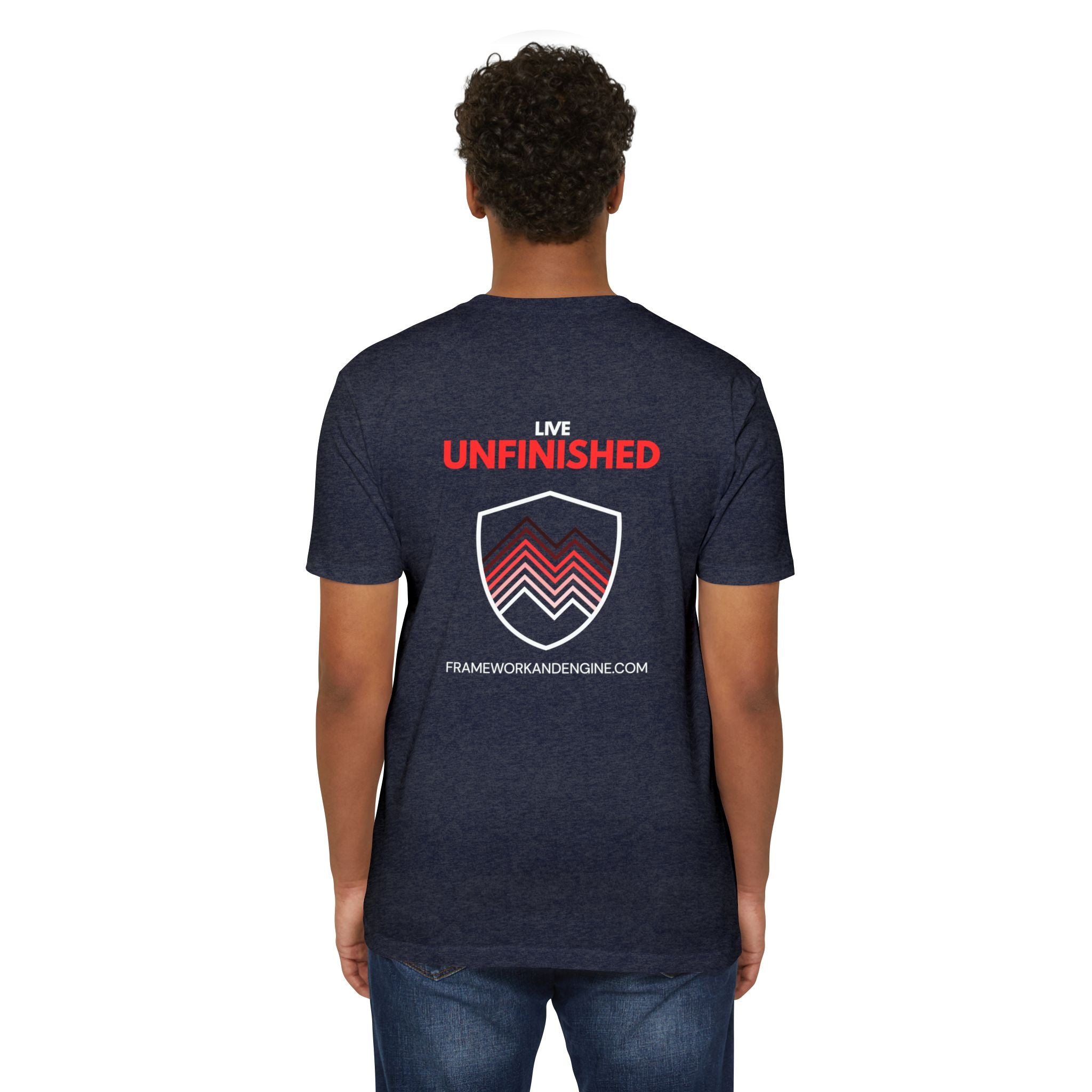 Unfinished Shield Graphic T-Shirt — Live Unfinished Logo Tee