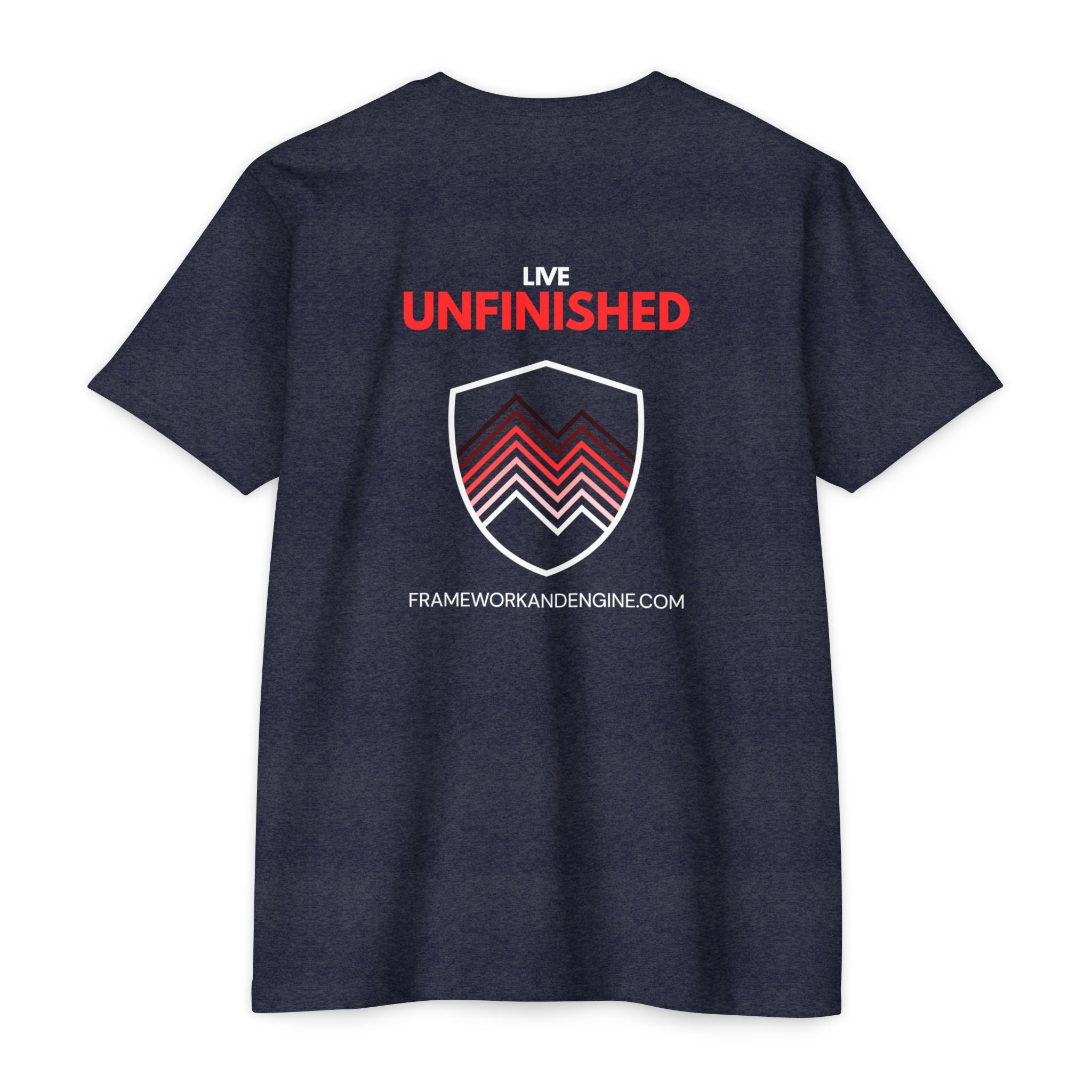Unfinished Shield Graphic T-Shirt — Live Unfinished Logo Tee