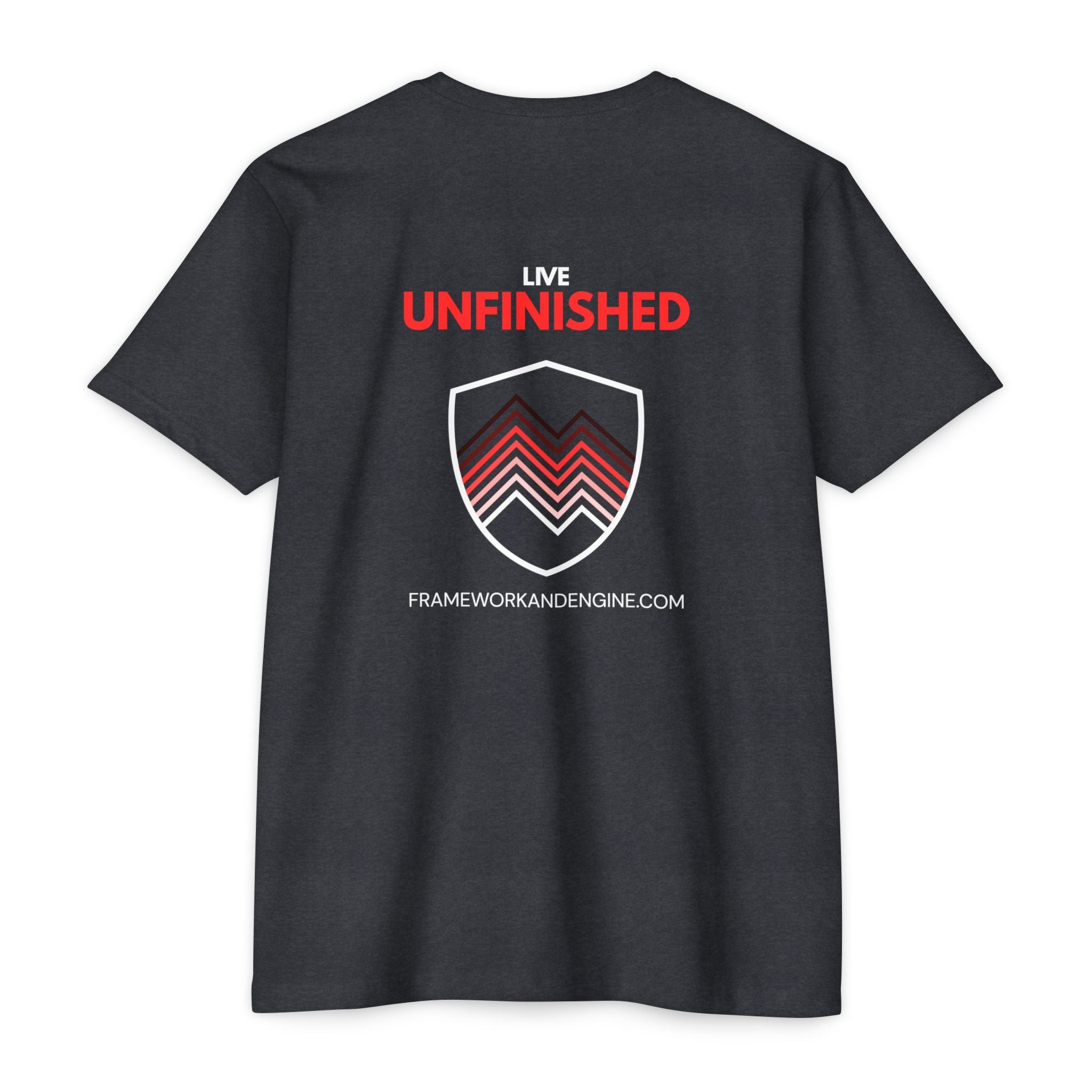 Unfinished Shield Graphic T-Shirt — Live Unfinished Logo Tee