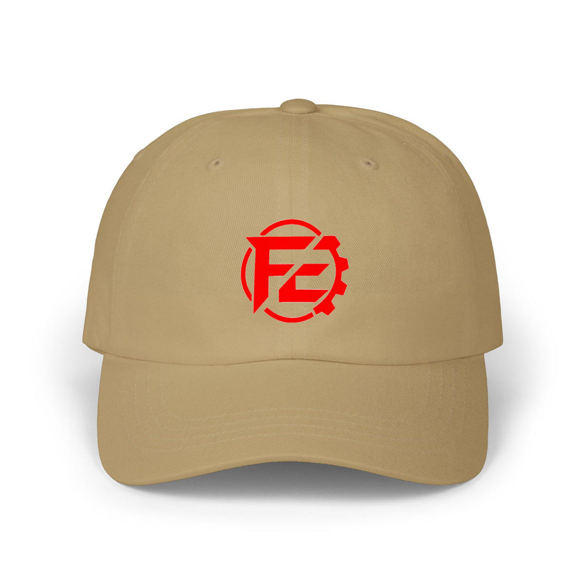 Embroidered Red Gear Logo Dad Cap
