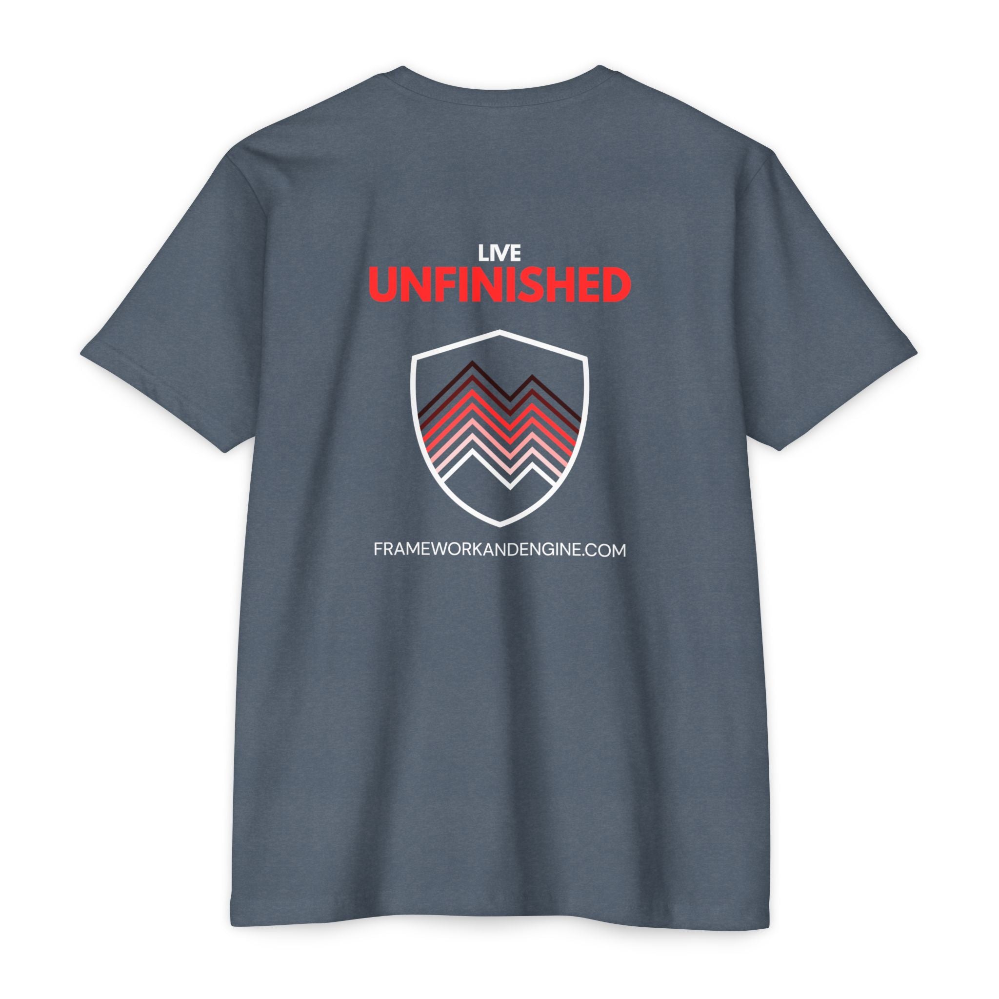 Unfinished Shield Graphic T-Shirt — Live Unfinished Logo Tee