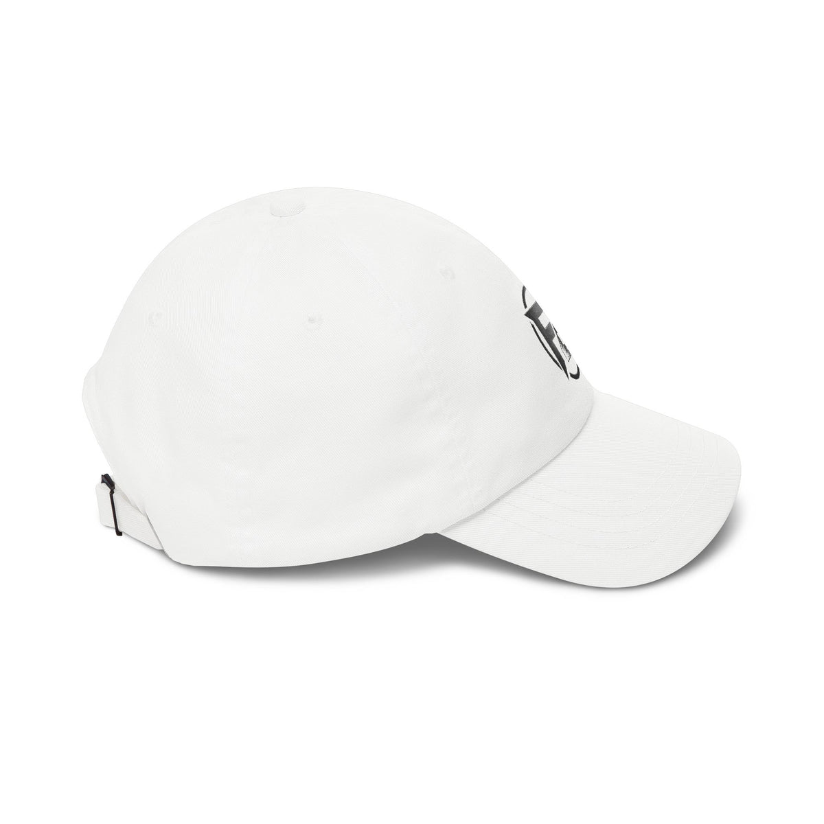 Minimalist 'FE' Logo Dad Cap — White Embroidered Baseball Hat