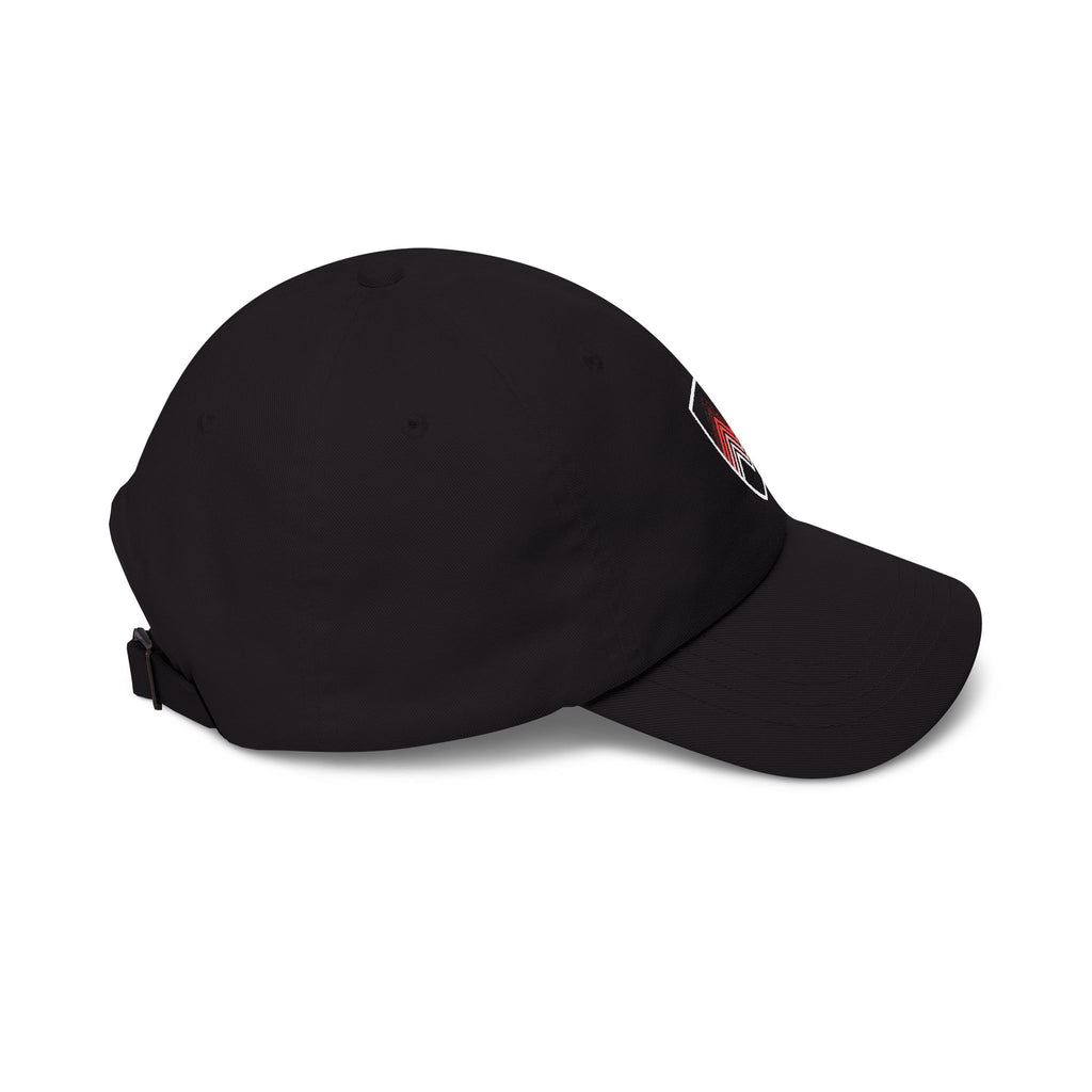 Embroidered Chevron Shield Dad Cap — Casual Tan Baseball Hat