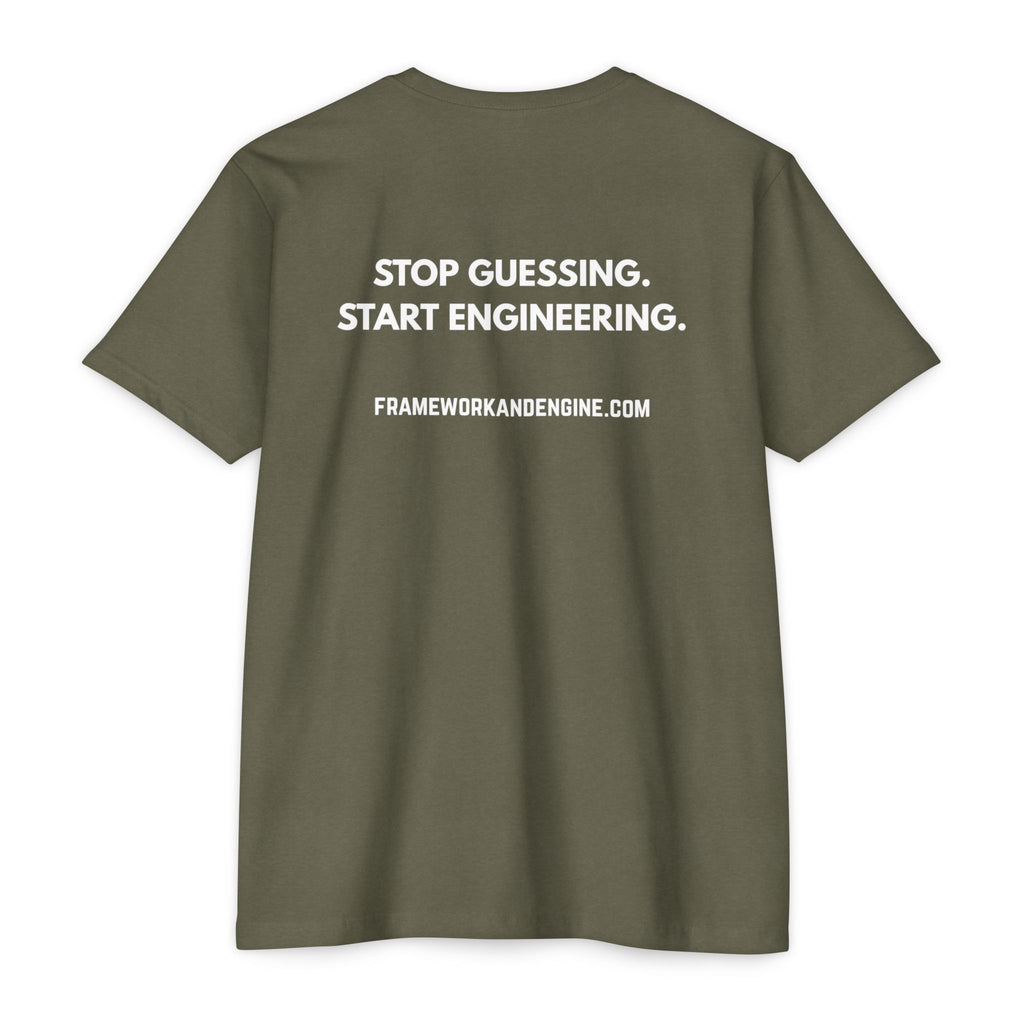 Stop Guessing. Start Engineering. T-Shirt — Motivational Engineering Tee