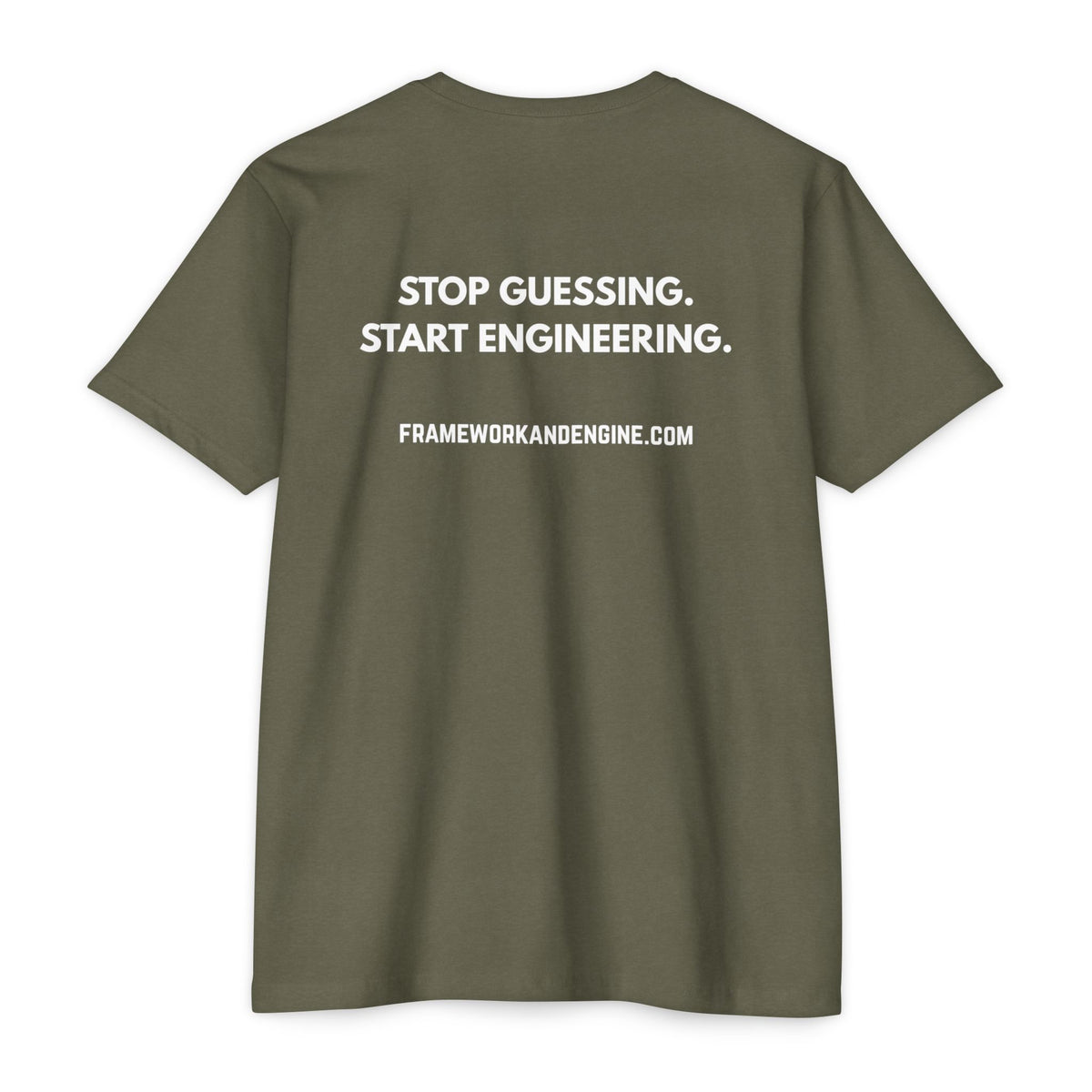 Stop Guessing. Start Engineering. T-Shirt — Motivational Engineering Tee