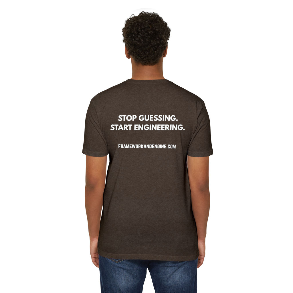 Stop Guessing. Start Engineering. T-Shirt — Motivational Engineering Tee