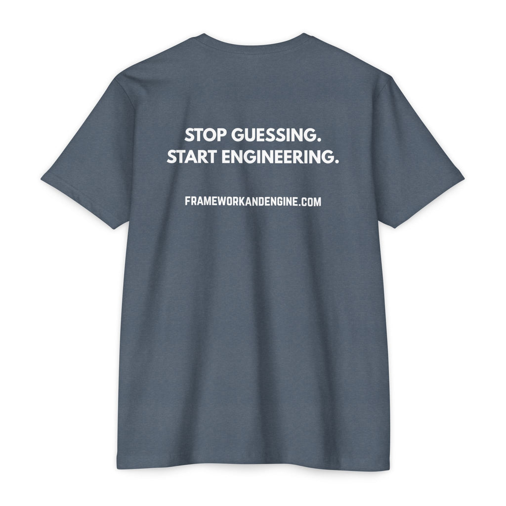 Stop Guessing. Start Engineering. T-Shirt — Motivational Engineering Tee