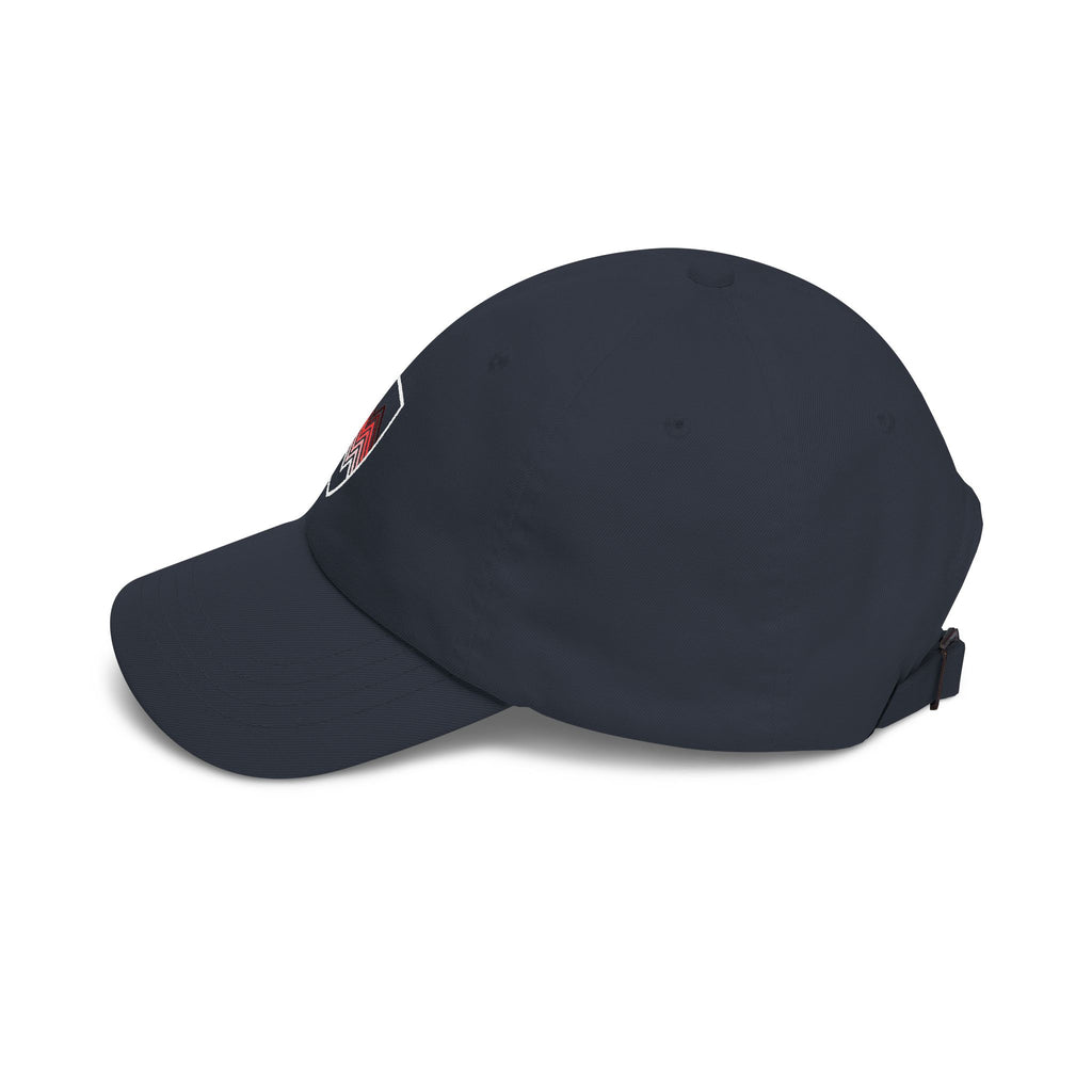 Embroidered Chevron Shield Dad Cap — Casual Tan Baseball Hat
