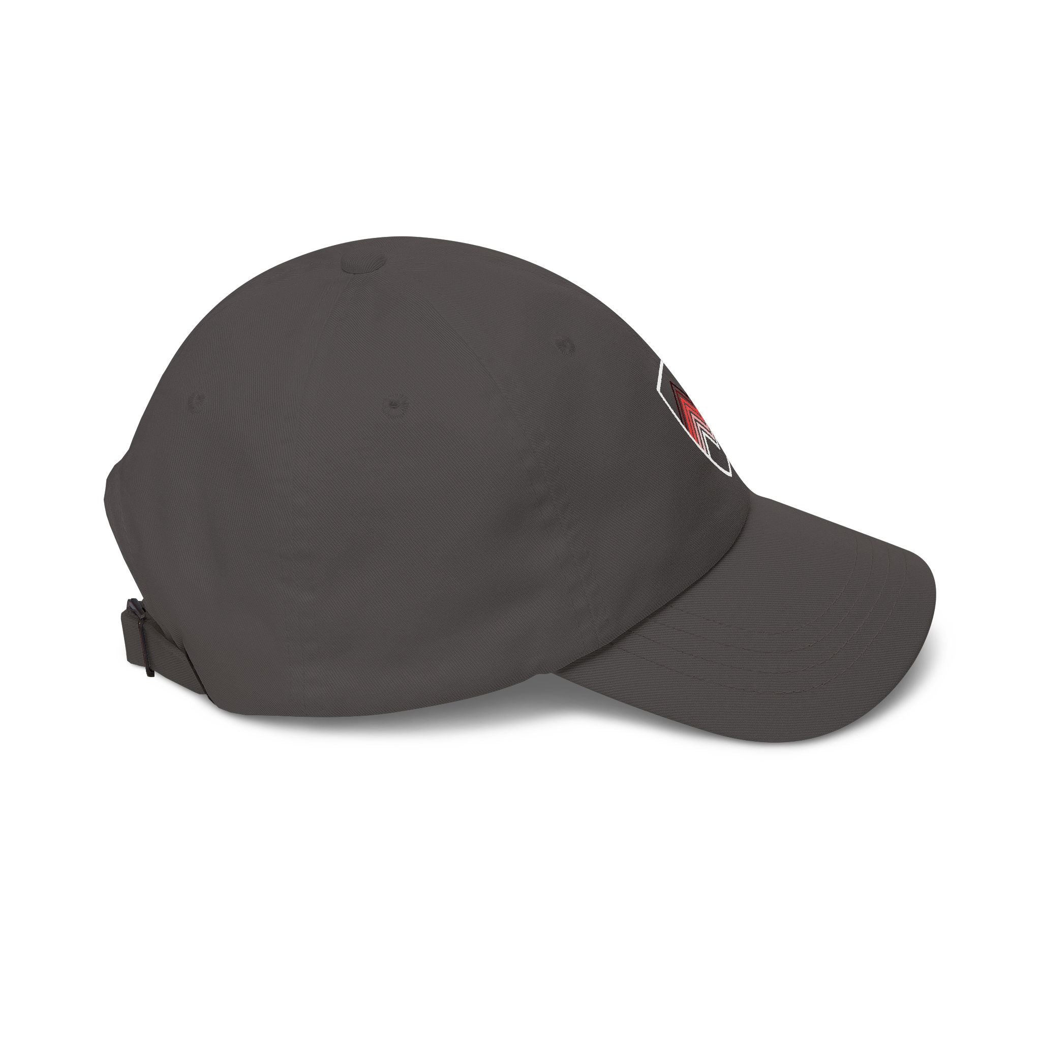 Embroidered Chevron Shield Dad Cap — Casual Tan Baseball Hat