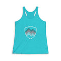 Women's Racerback Tank Top — Retro Mountain Shield Graphic