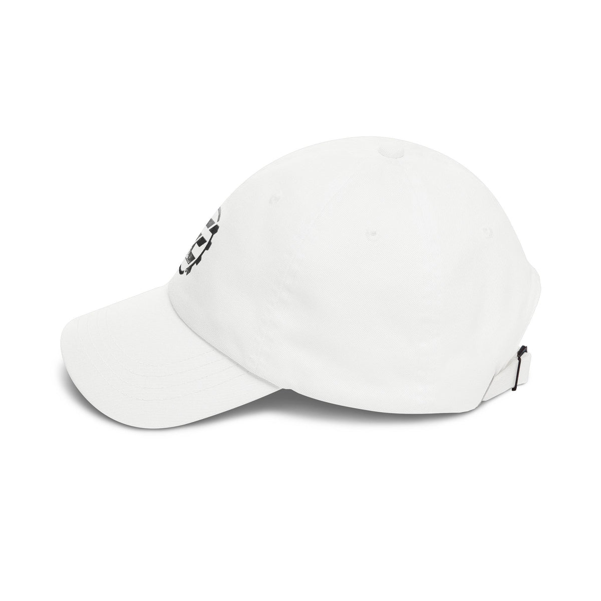 Minimalist 'FE' Logo Dad Cap — White Embroidered Baseball Hat