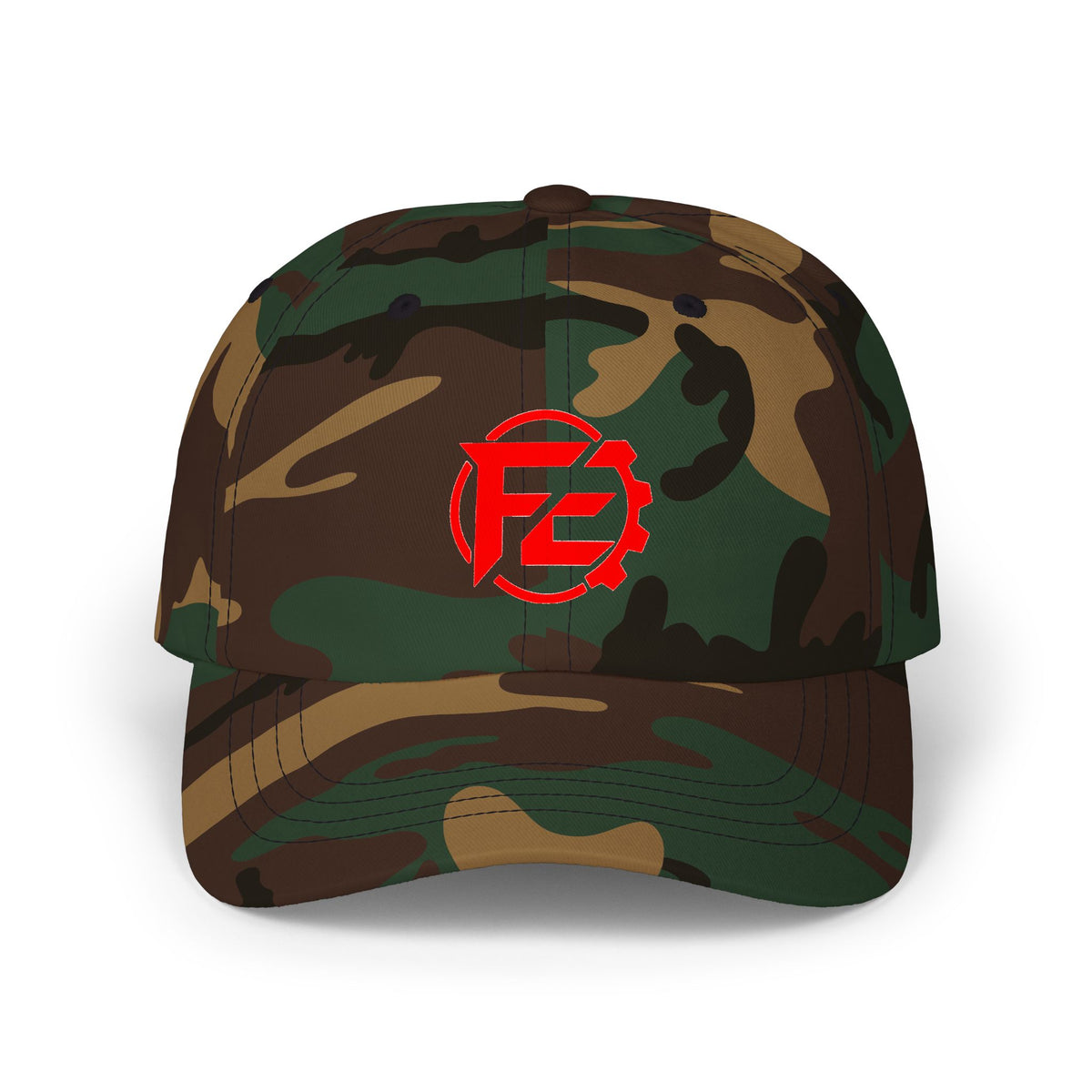 Embroidered Red Gear Logo Dad Cap