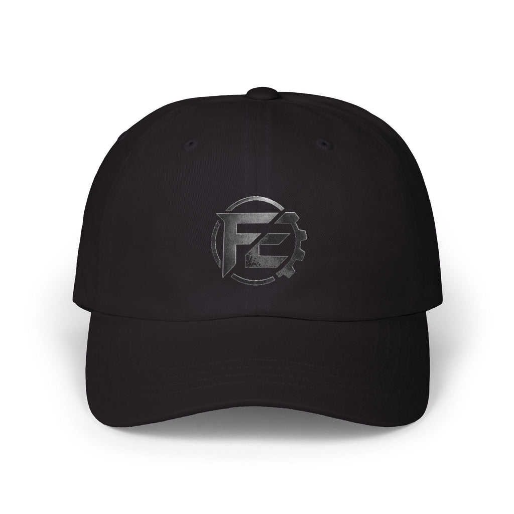 Minimalist 'FE' Logo Dad Cap — White Embroidered Baseball Hat