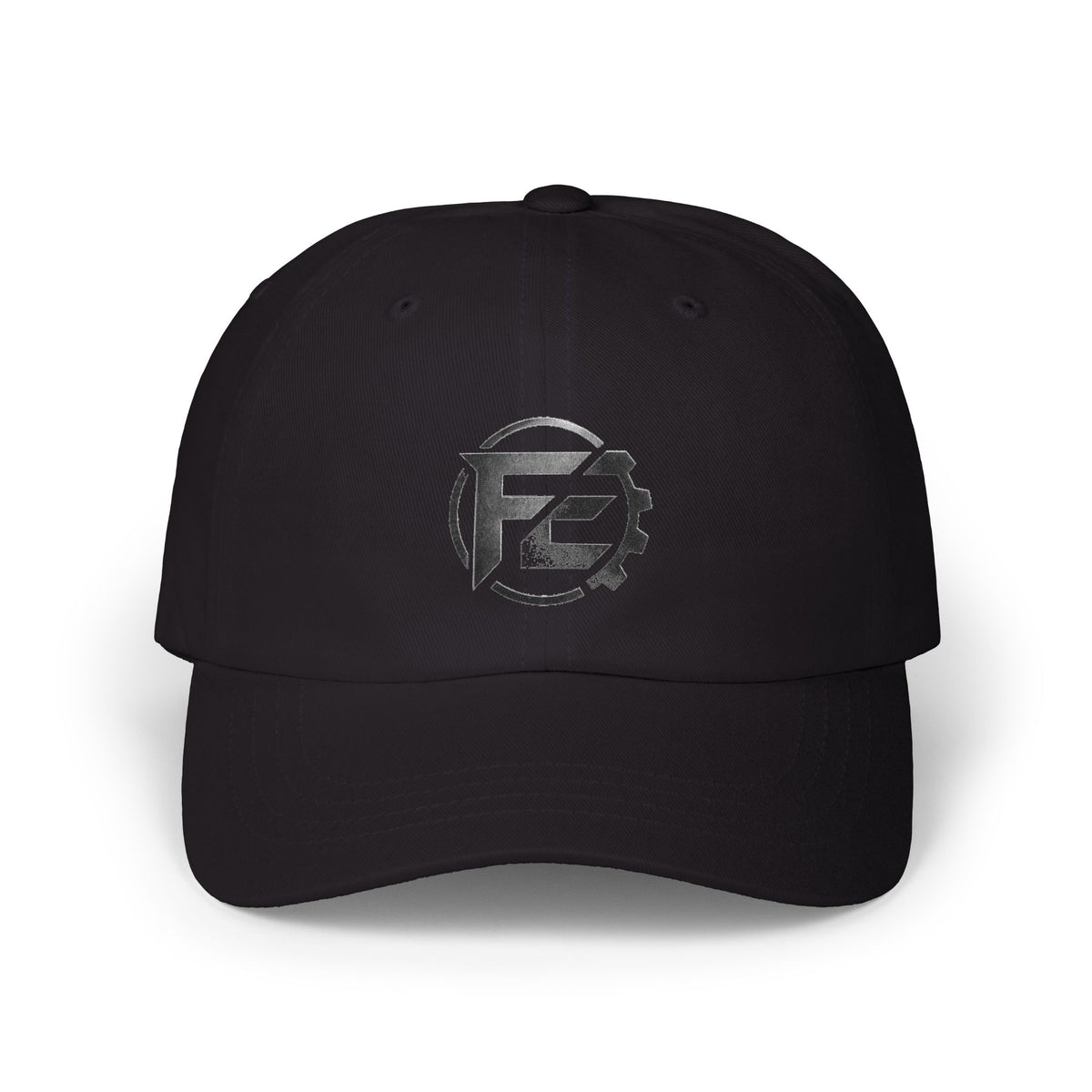 Minimalist 'FE' Logo Dad Cap — White Embroidered Baseball Hat